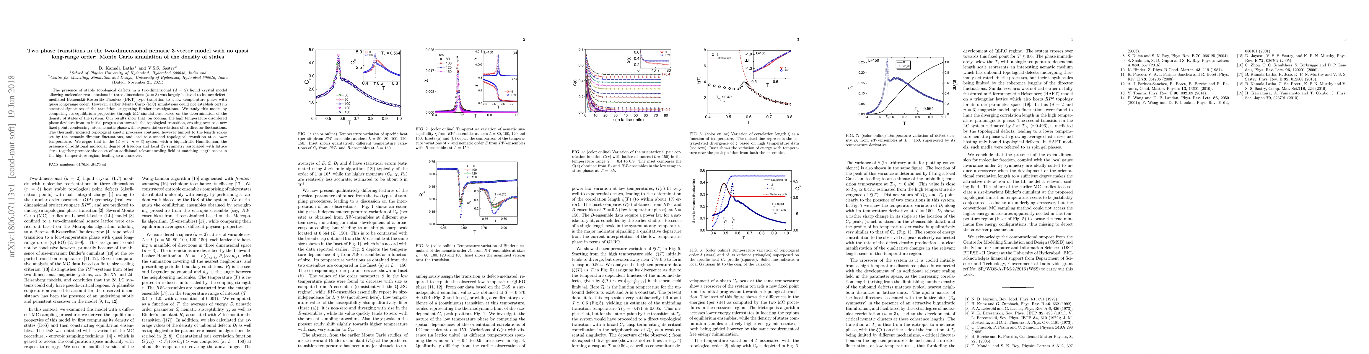 Thumbnail for Two phase transitions in the two-dimensional nematic 3-vector model with
  no quasi long-range order: Monte Carlo simulation of the density of states