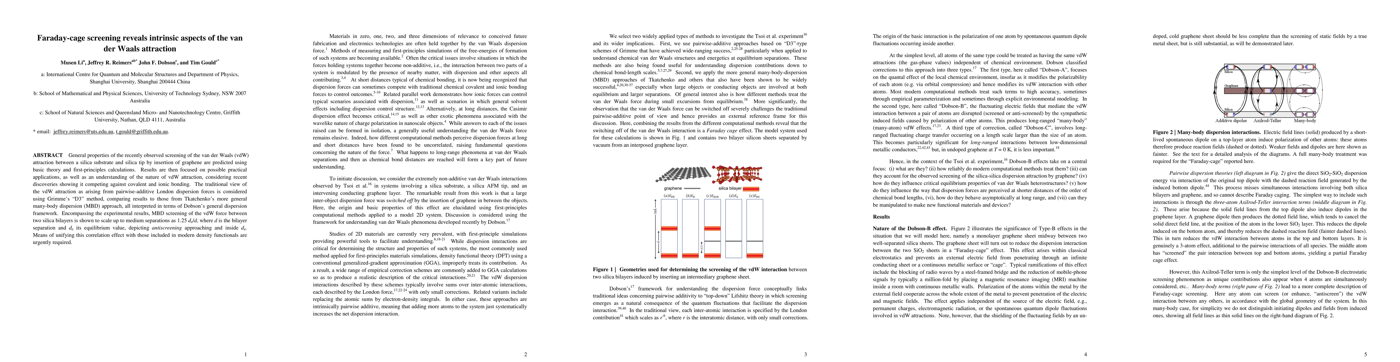 Thumbnail for Faraday-cage screening reveals intrinsic aspects of the van der Waals
  attraction
