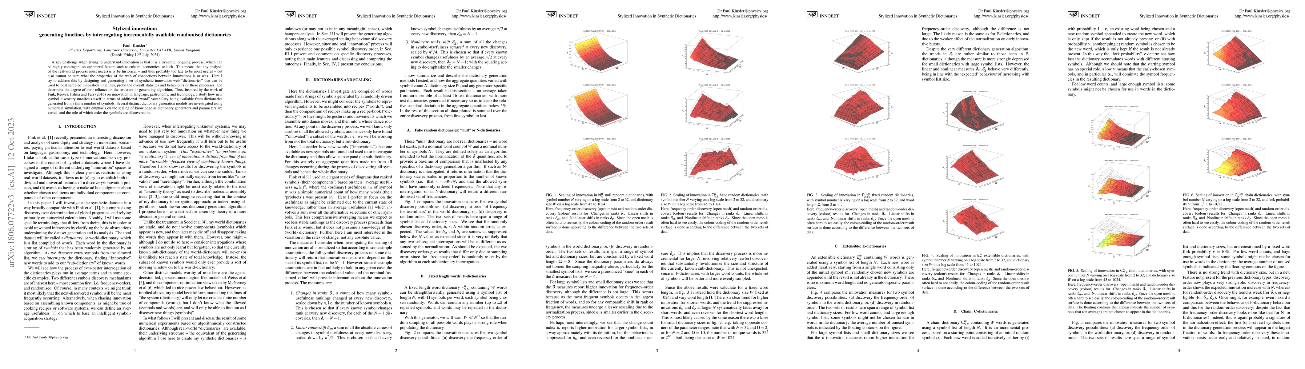 Thumbnail for Stylized innovation: generating timelines by interrogating incrementally
  available randomised dictionaries