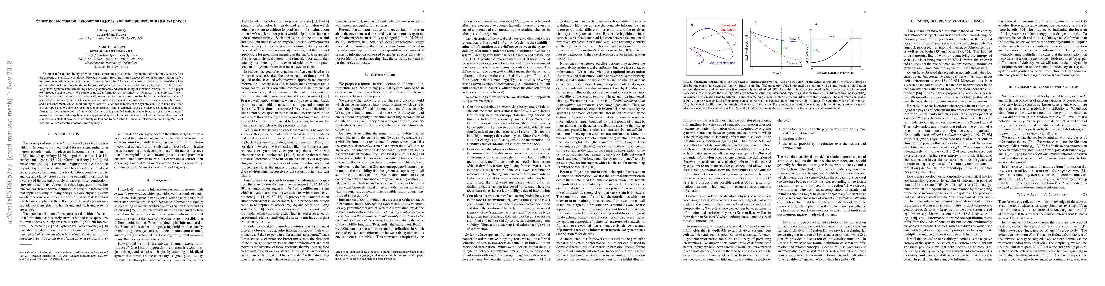 Thumbnail for Semantic information, autonomous agency, and nonequilibrium statistical
  physics