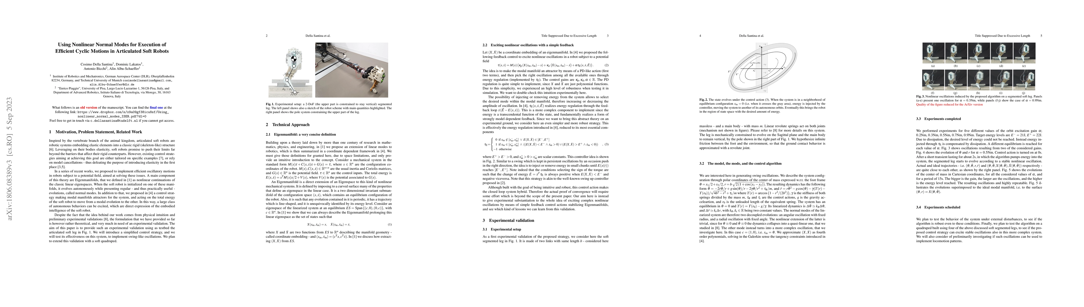 Thumbnail for Using Nonlinear Normal Modes for Execution of Efficient Cyclic Motions
  in Articulated Soft Robots
