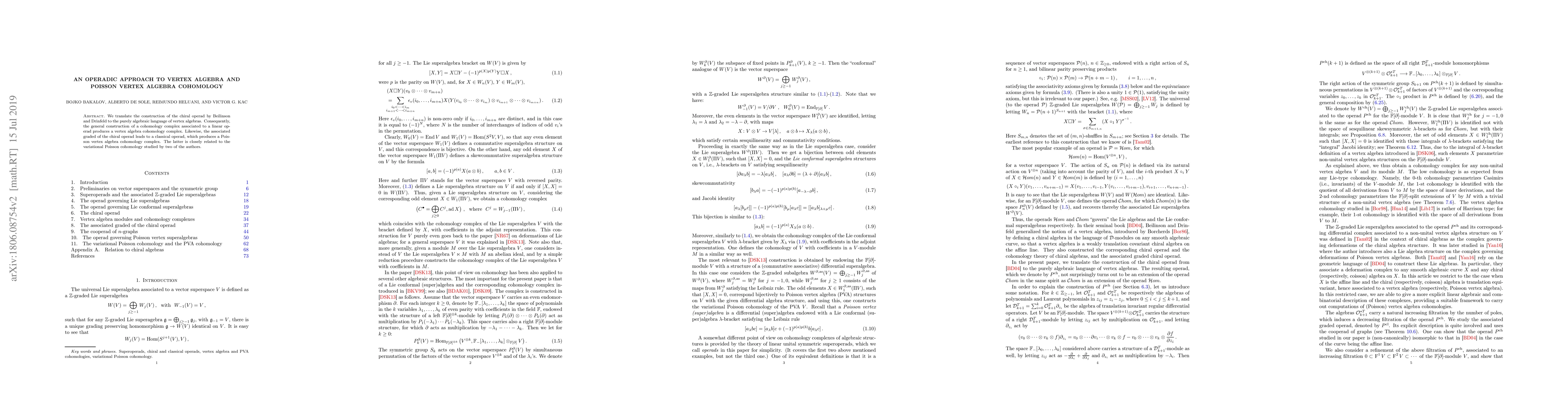 Thumbnail for An operadic approach to vertex algebra and Poisson vertex algebra
  cohomology