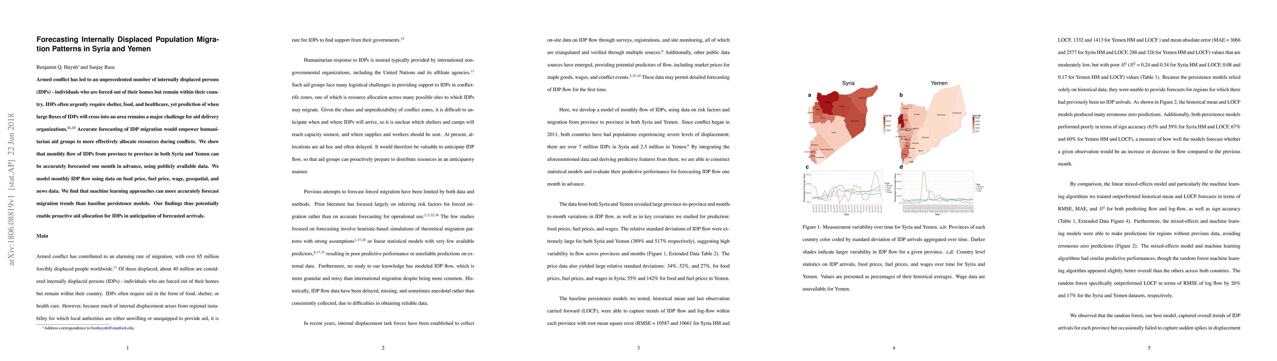 Thumbnail for Forecasting Internally Displaced Population Migration Patterns in Syria
  and Yemen