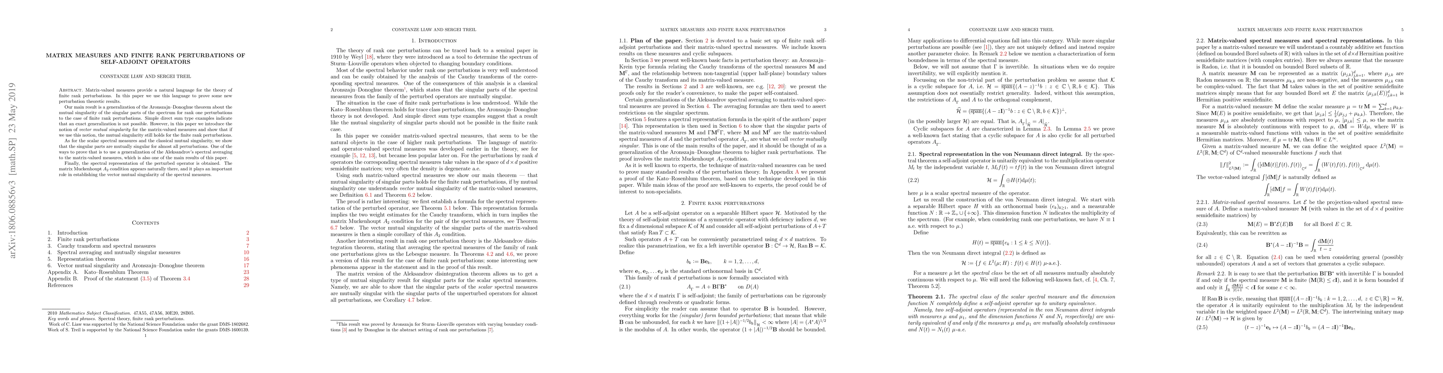 Thumbnail for Matrix Measures and Finite Rank Perturbations of Self-adjoint Operators