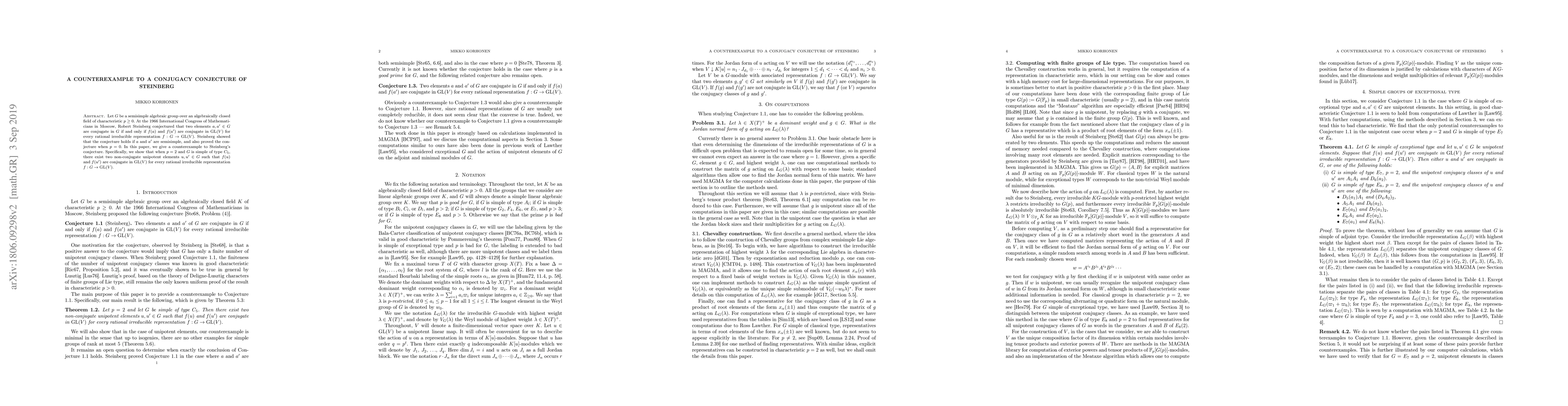 Thumbnail for A counterexample to a conjugacy conjecture of Steinberg