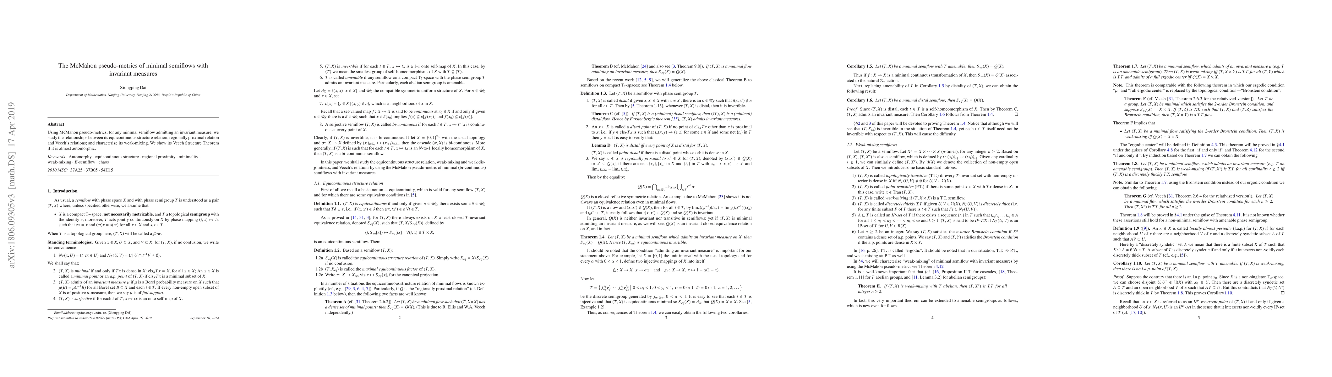 Thumbnail for The McMahon pseudo-metrics of minimal semiflows with invariant measures