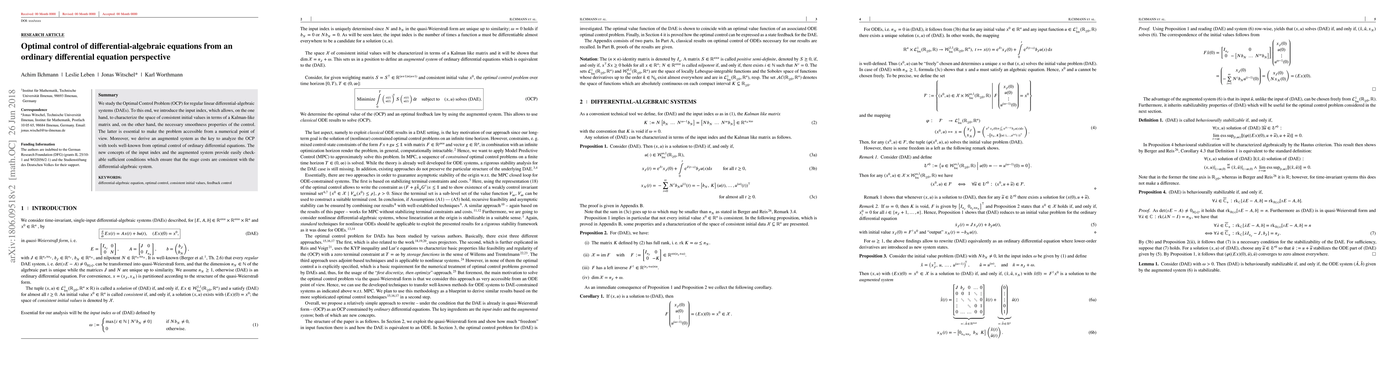 Thumbnail for Optimal control of differential-algebraic equations from an ordinary
  differential equation perspective