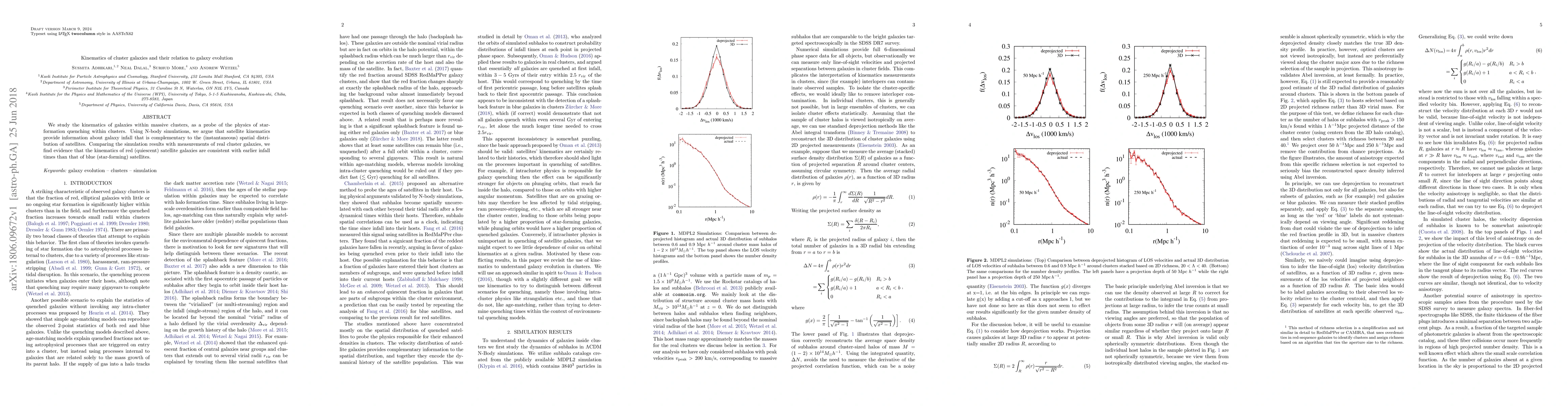 Thumbnail for Kinematics of cluster galaxies and their relation to galaxy evolution