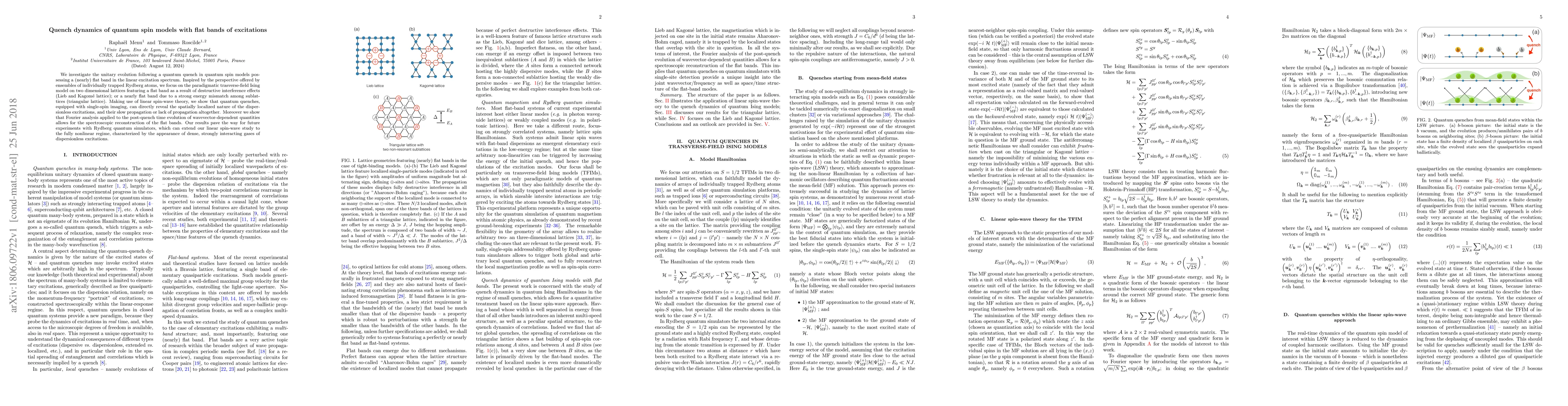 Thumbnail for Quench dynamics of quantum spin models with flat bands of excitations