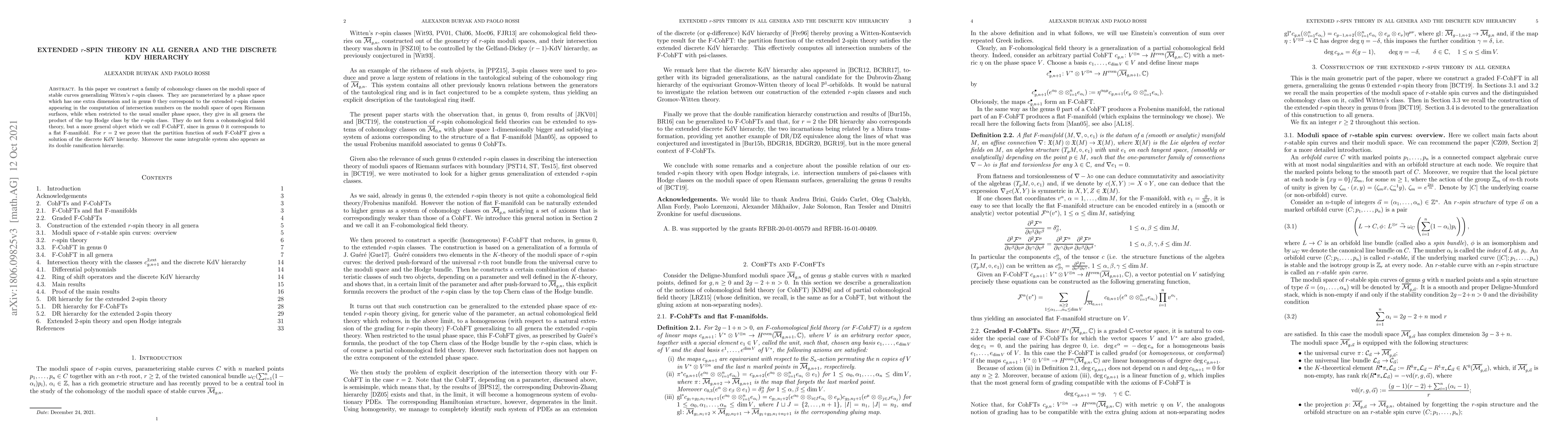 Thumbnail for Extended $r$-spin theory in all genera and the discrete KdV hierarchy