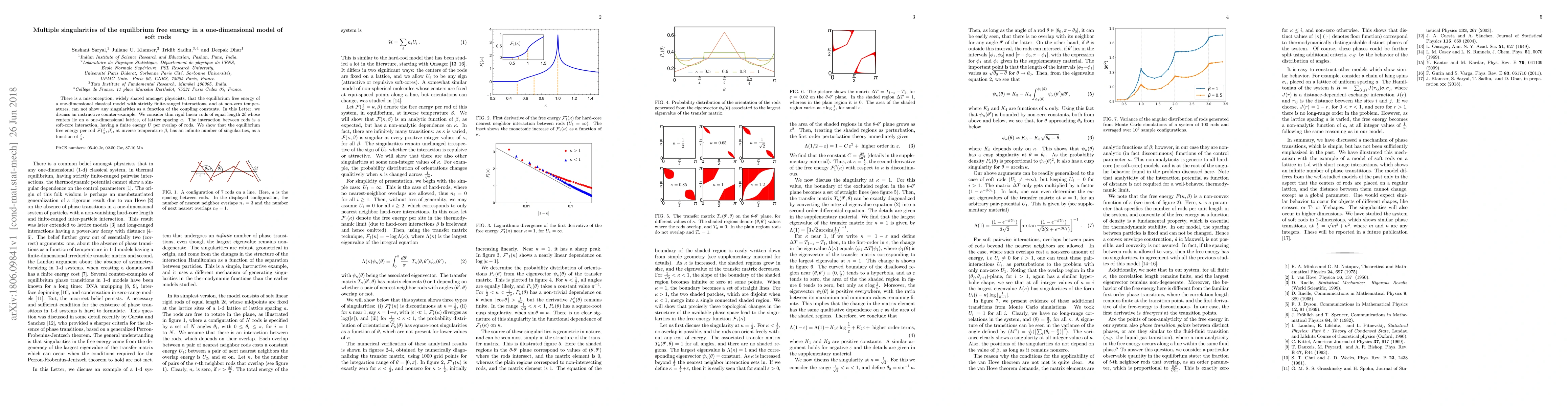 Thumbnail for Multiple singularities of the equilibrium free energy in a
  one-dimensional model of soft rods