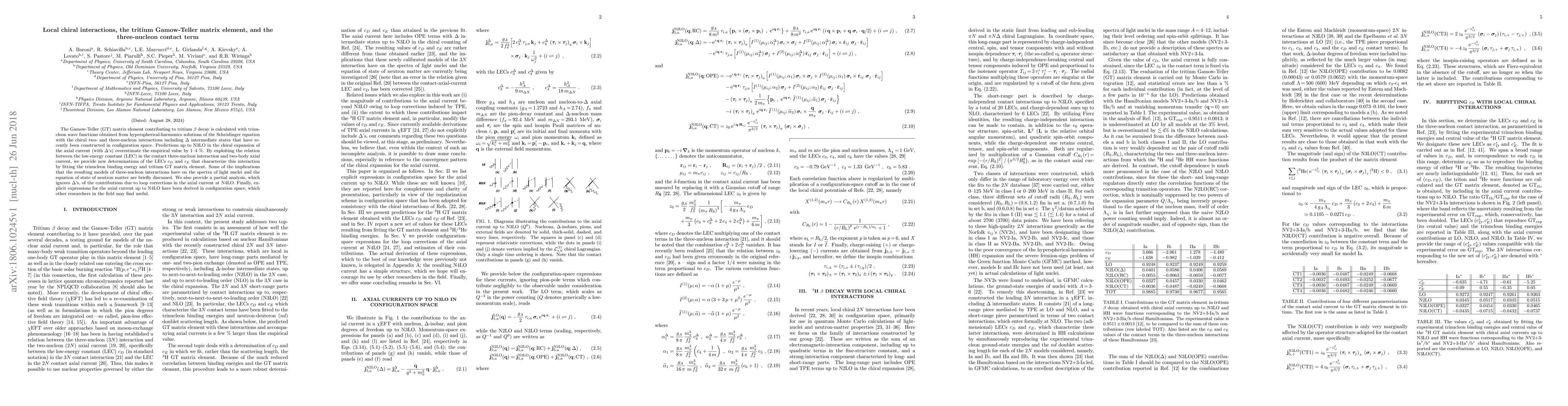 Thumbnail for Local chiral interactions, the tritium Gamow-Teller matrix element, and
  the three-nucleon contact term