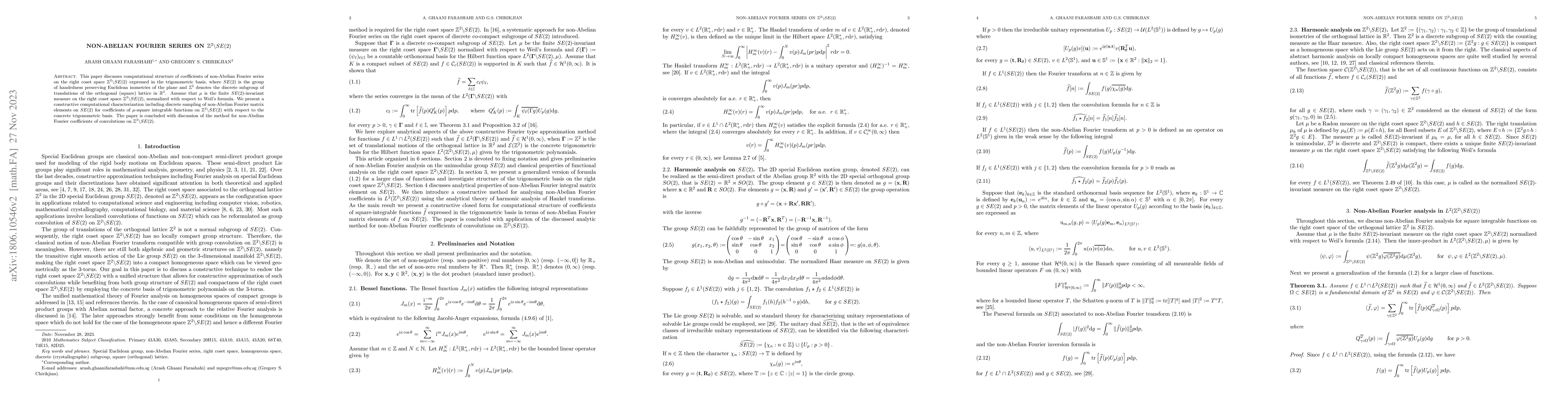 Thumbnail for Non-Abelian Fourier Series on $\mathbb{Z}^2\backslash SE(2)$