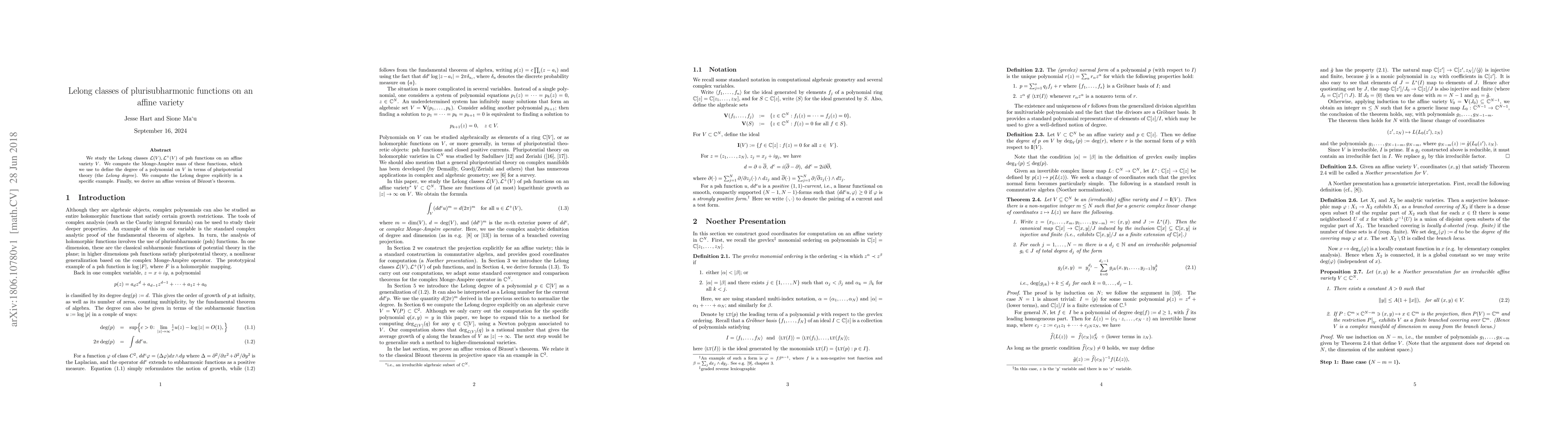 Thumbnail for Lelong classes of plurisubharmonic functions on an affine variety