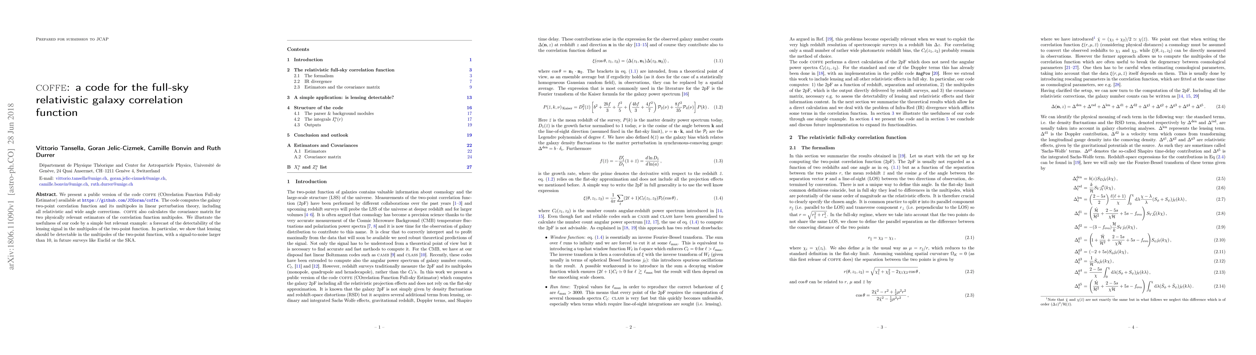 Thumbnail for COFFE: a code for the full-sky relativistic galaxy correlation function