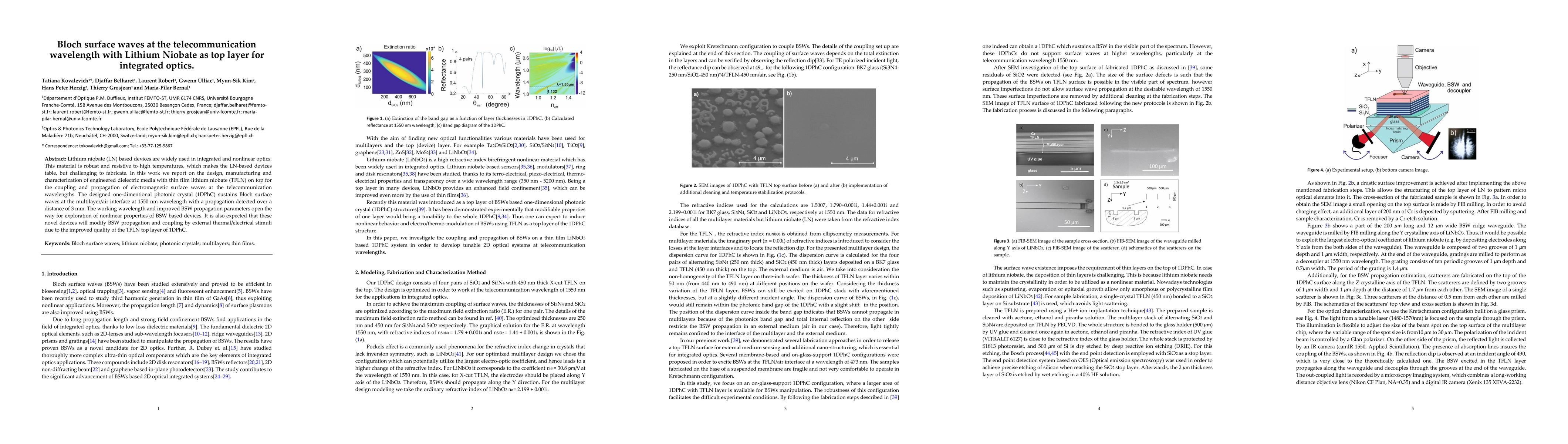 Thumbnail for Bloch surface waves at the telecommunication wavelength with Lithium
  Niobate as top layer for integrated optics