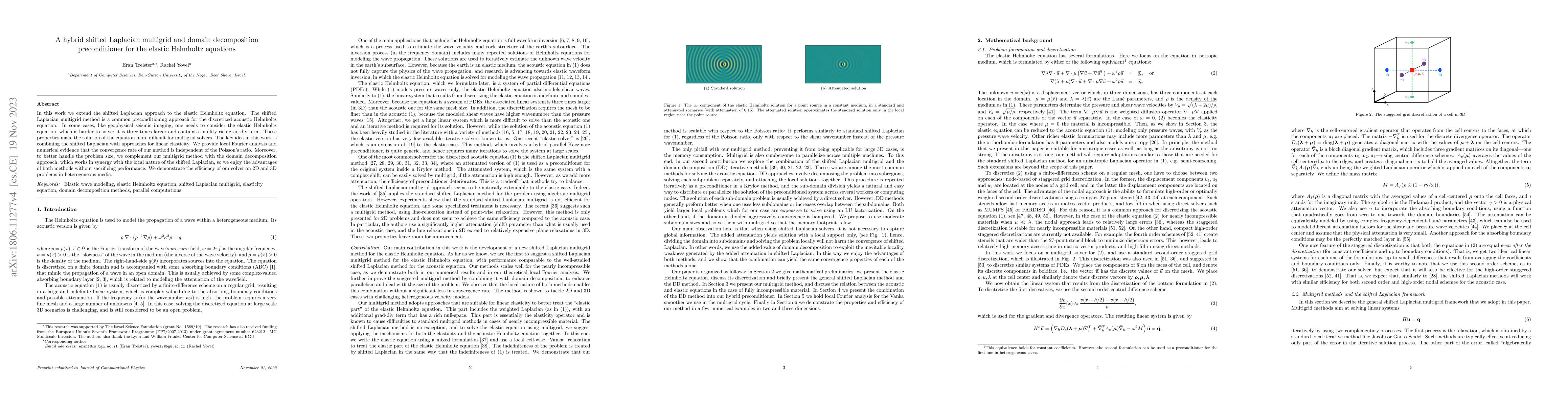 Thumbnail for A hybrid shifted Laplacian multigrid and domain decomposition
  preconditioner for the elastic Helmholtz equations