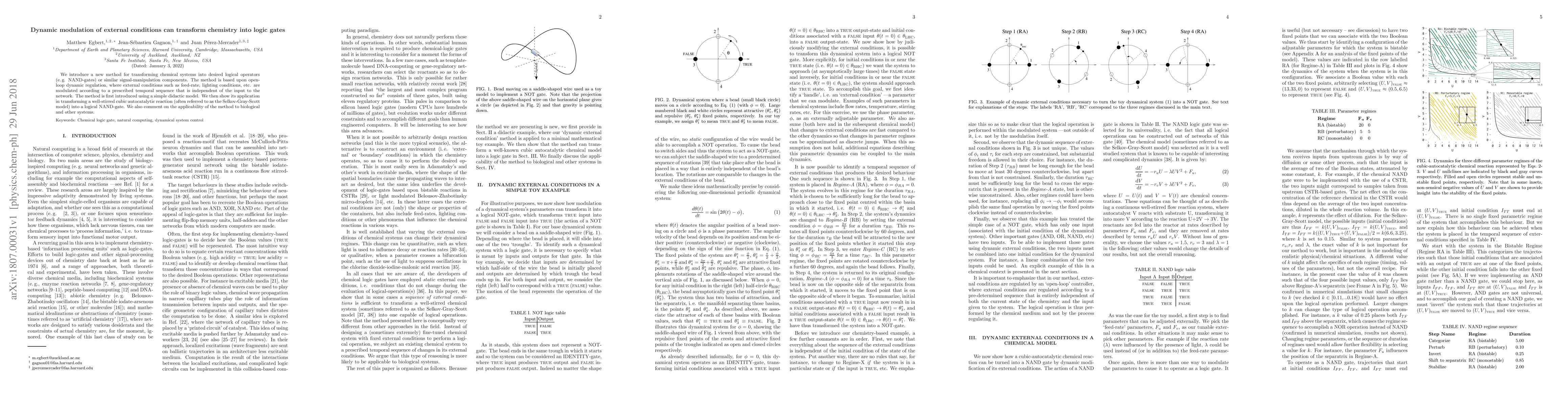 Thumbnail for Dynamic modulation of external conditions can transform chemistry into
  logic gates
