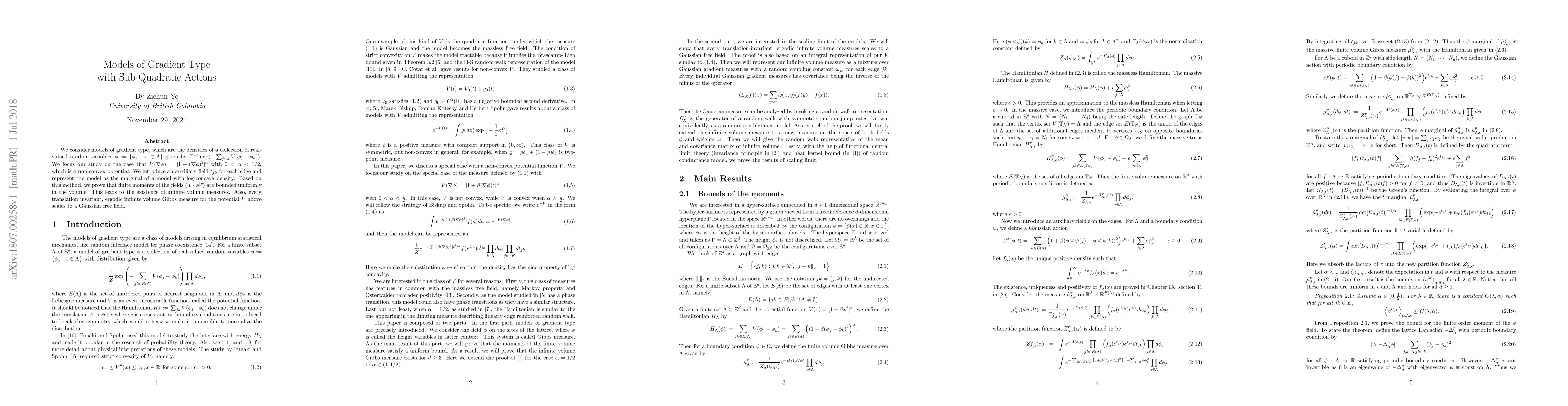 Thumbnail for Models of Gradient Type with Sub-Quadratic Actions