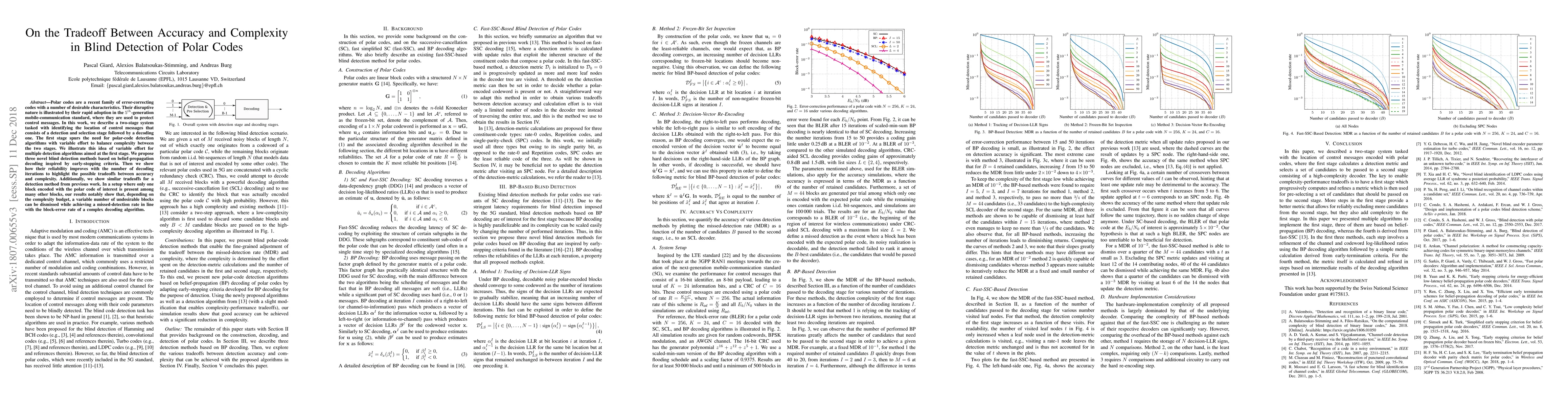 Thumbnail for On the Tradeoff Between Accuracy and Complexity in Blind Detection of
  Polar Codes