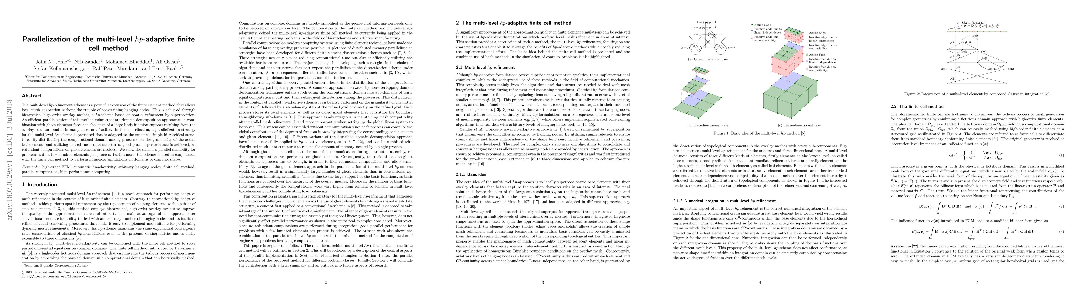 Thumbnail for Parallelization of the multi-level hp-adaptive finite cell method