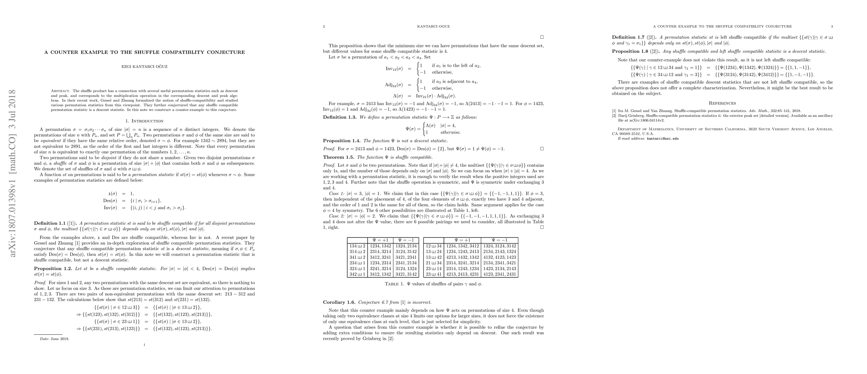Thumbnail for A Counter Example to the Shuffle Compatiblity Conjecture