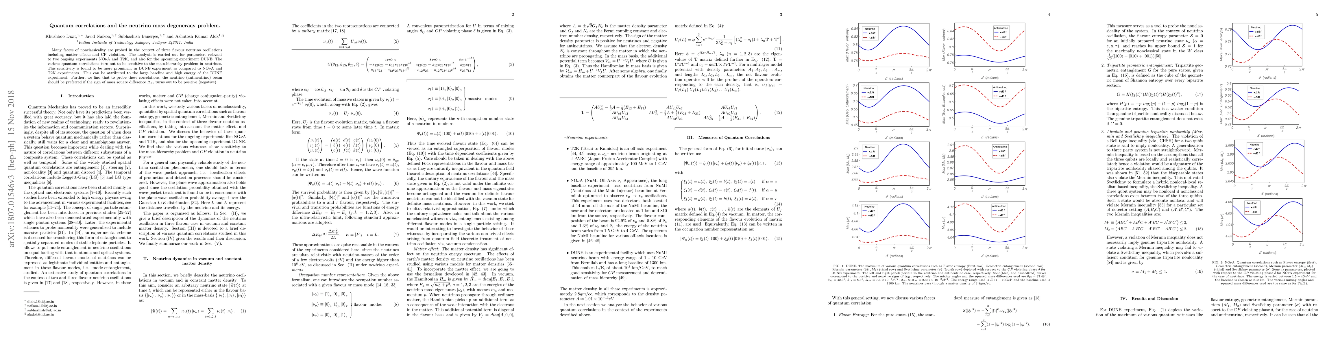 Thumbnail for Quantum correlations and the neutrino mass degeneracy problem