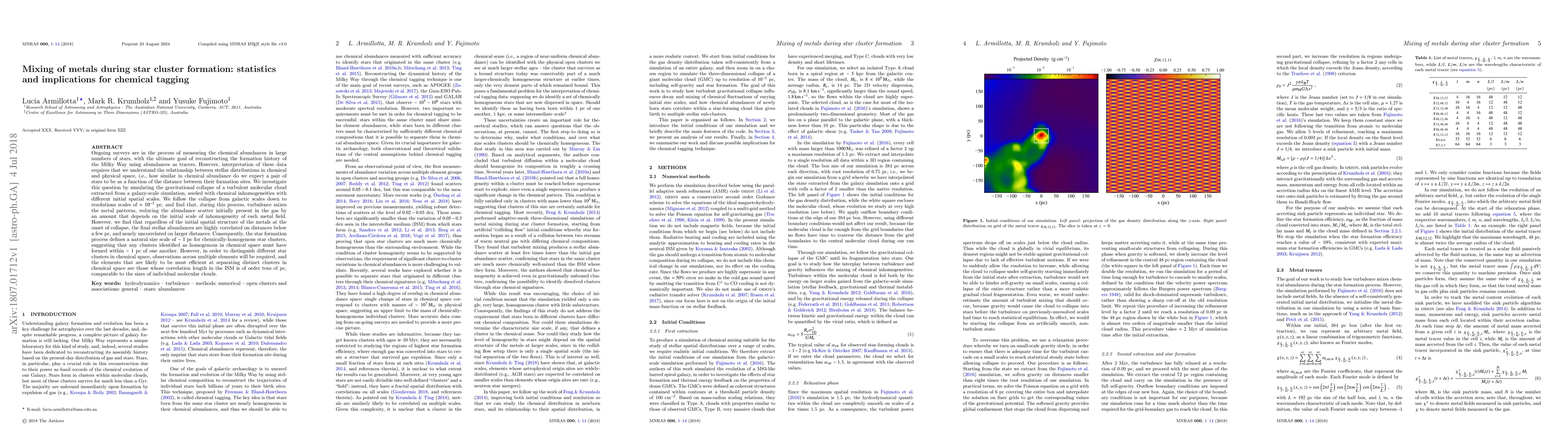 Thumbnail for Mixing of metals during star cluster formation: statistics and
  implications for chemical tagging