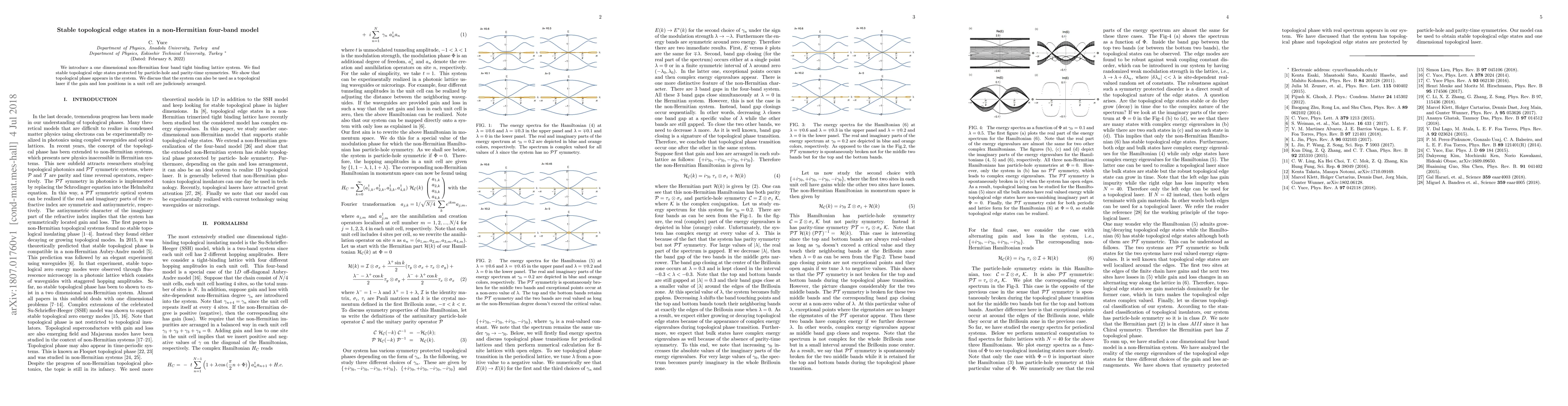 Thumbnail for Stable topological edge states in a non-Hermitian four-band model