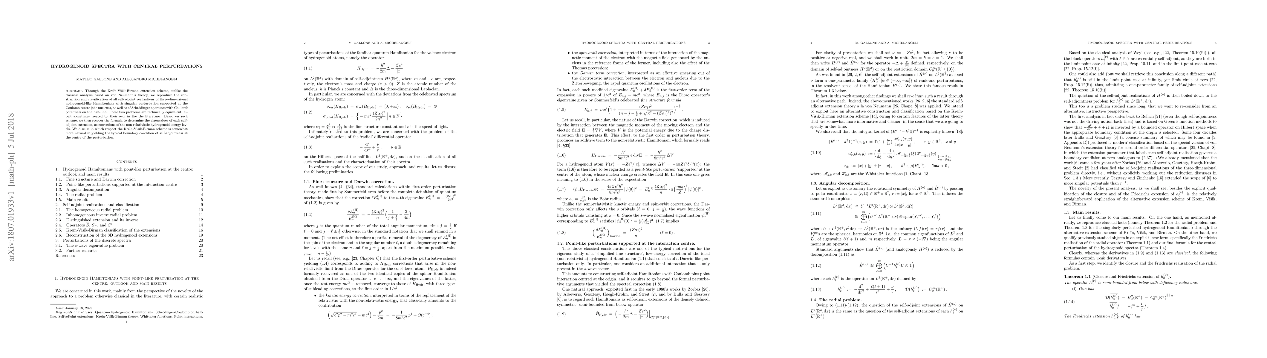 Thumbnail for Hydrogenoid spectra with central perturbations