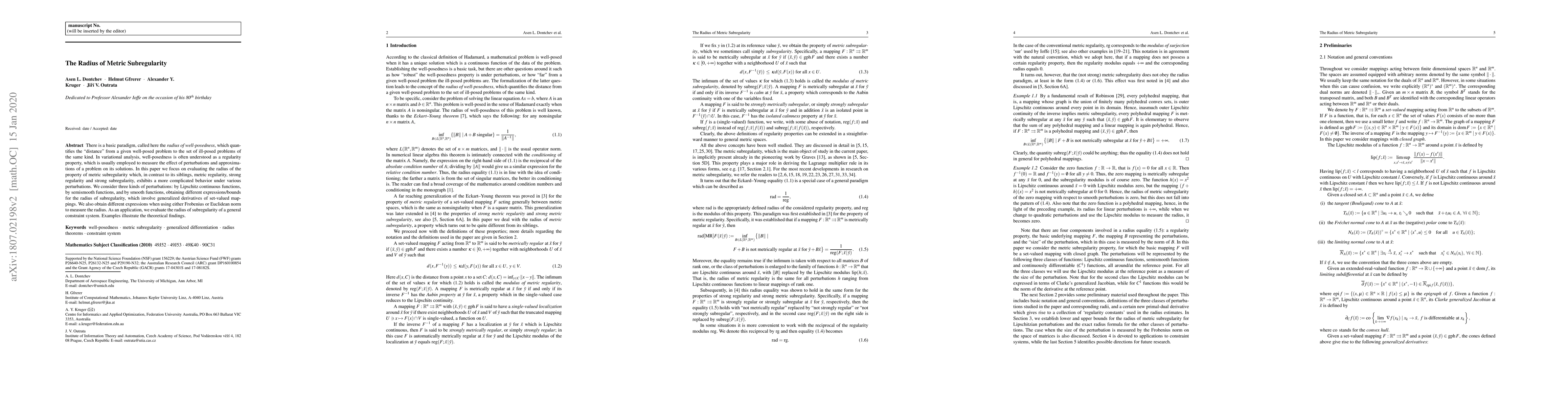 Thumbnail for The Radius of Metric Subregularity