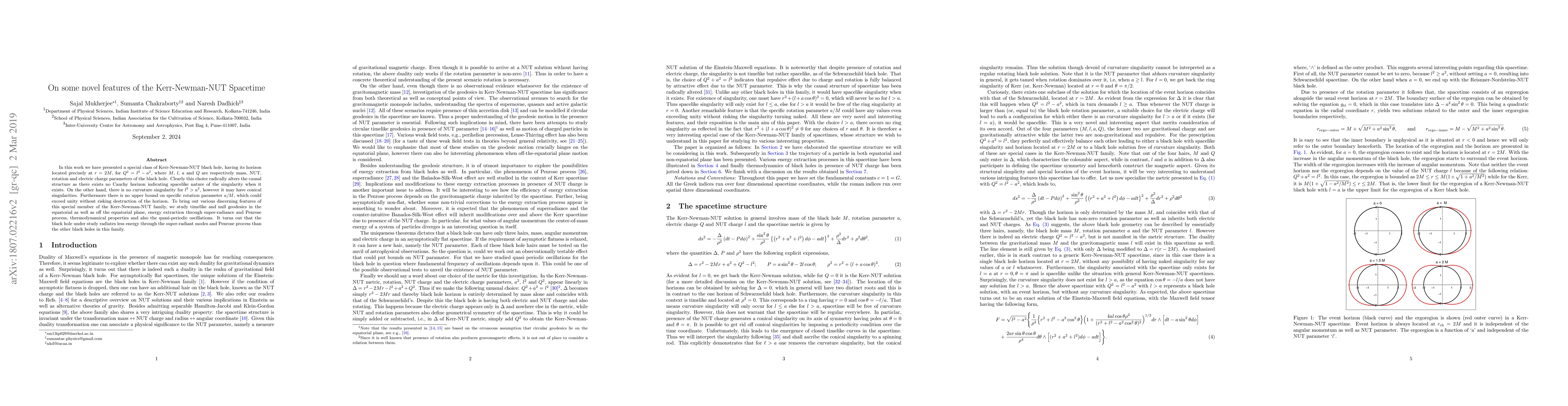 Thumbnail for On some novel features of the Kerr-Newman-NUT Spacetime