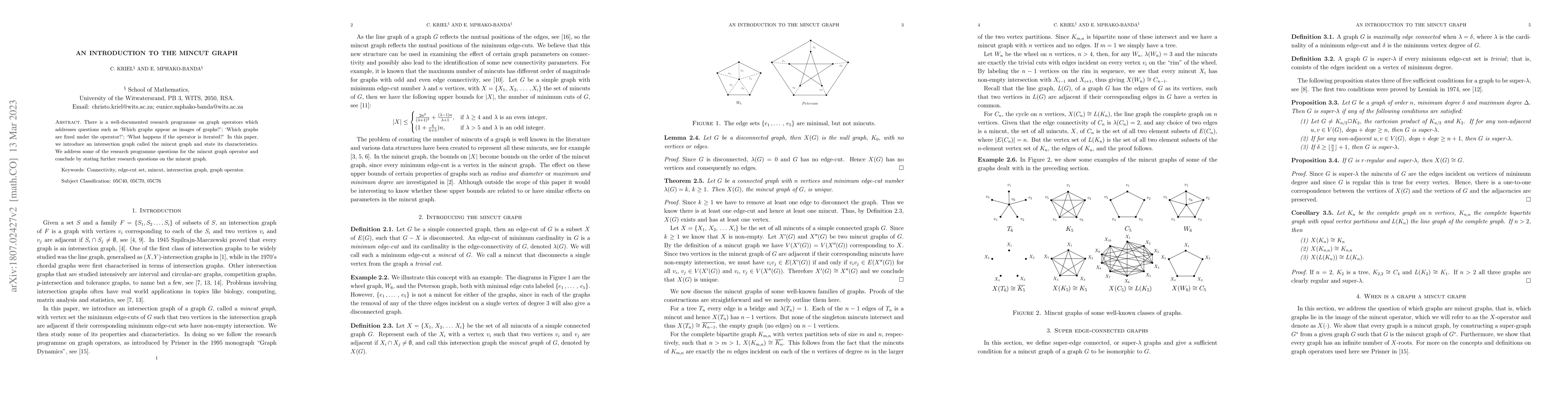 Thumbnail for An introduction to the mincut graph of a graph