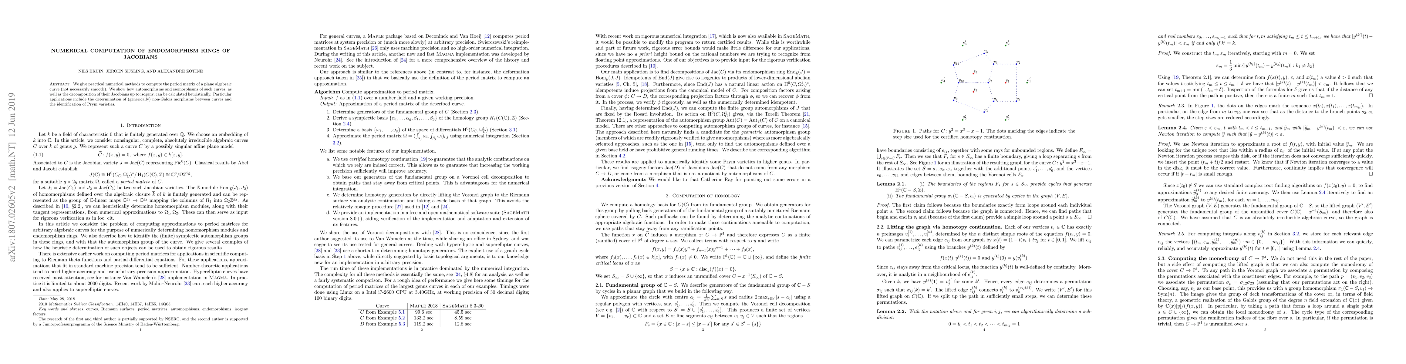 Thumbnail for Numerical computation of endomorphism rings