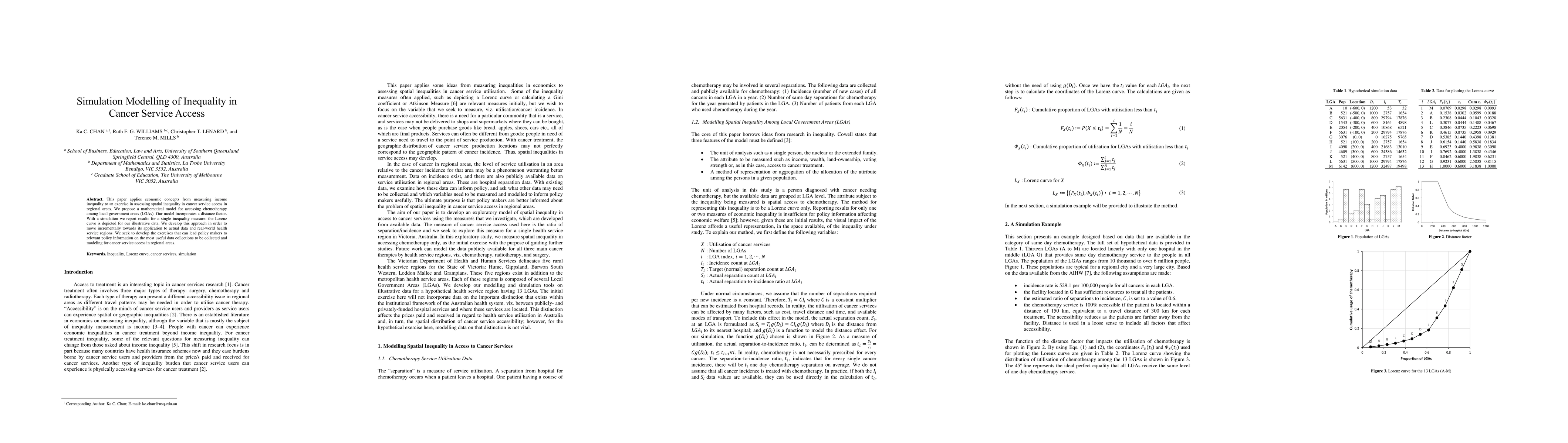 Thumbnail for Simulation Modelling of Inequality in Cancer Service Access