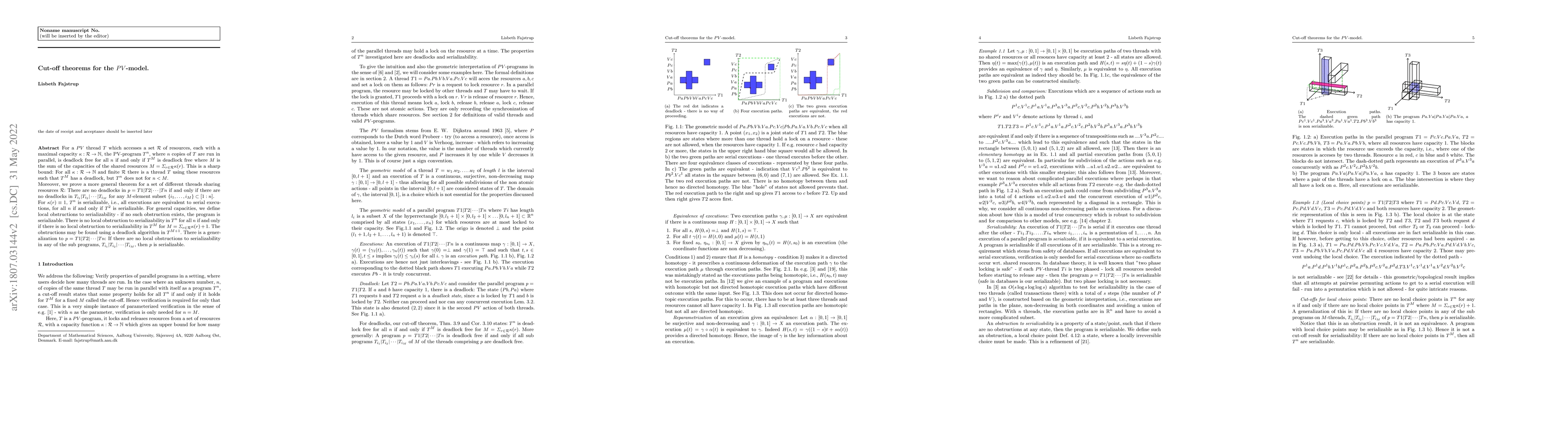 Thumbnail for Cut-off Theorems for the PV-model