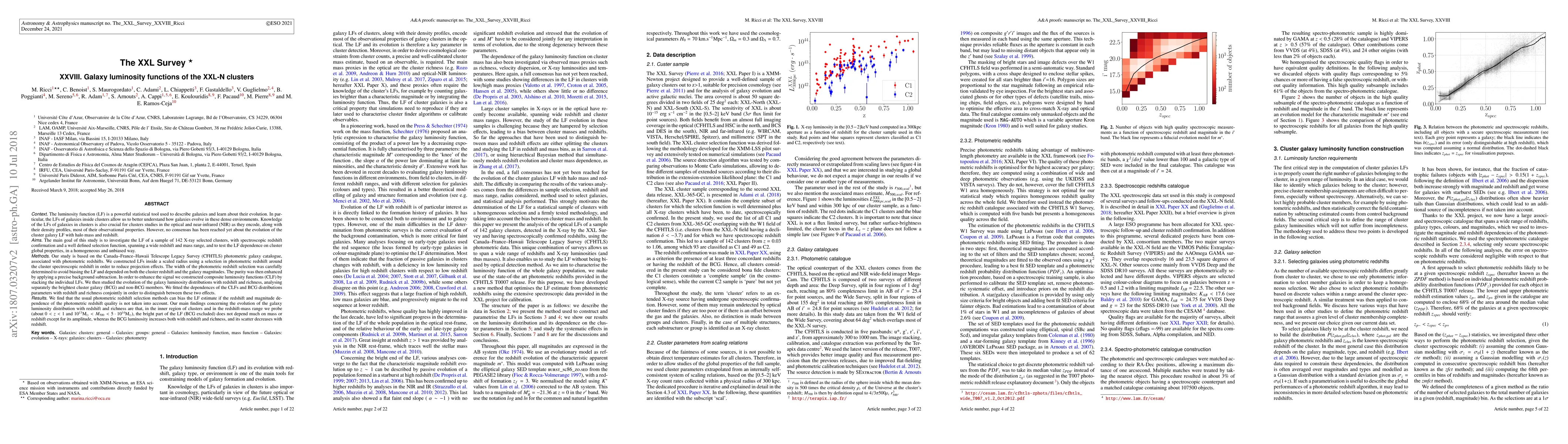 Thumbnail for The XXL Survey XXVIII. Galaxy luminosity functions of the XXL-N clusters