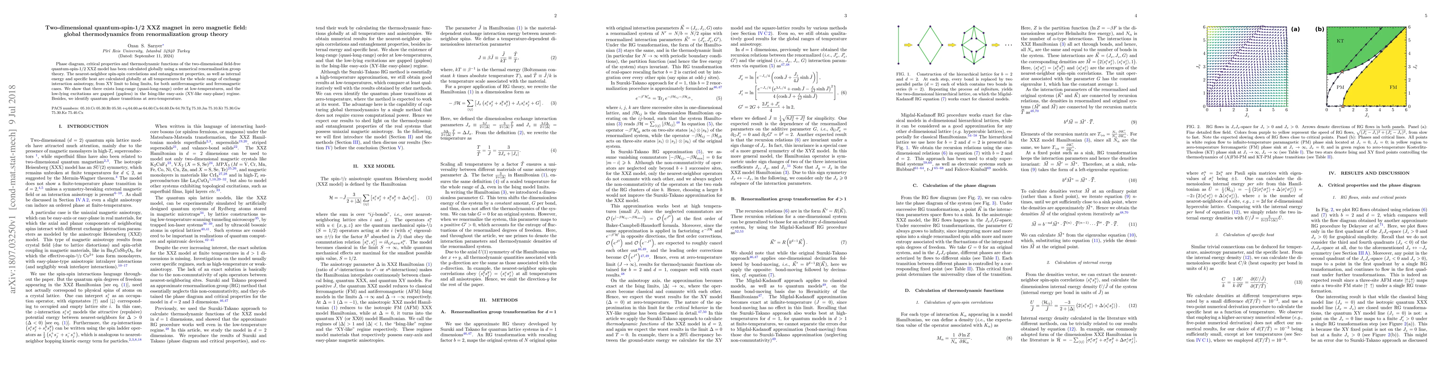 Thumbnail for Two-dimensional quantum-spin-1/2 XXZ magnet in zero magnetic field:
  global thermodynamics from renormalization group theory
