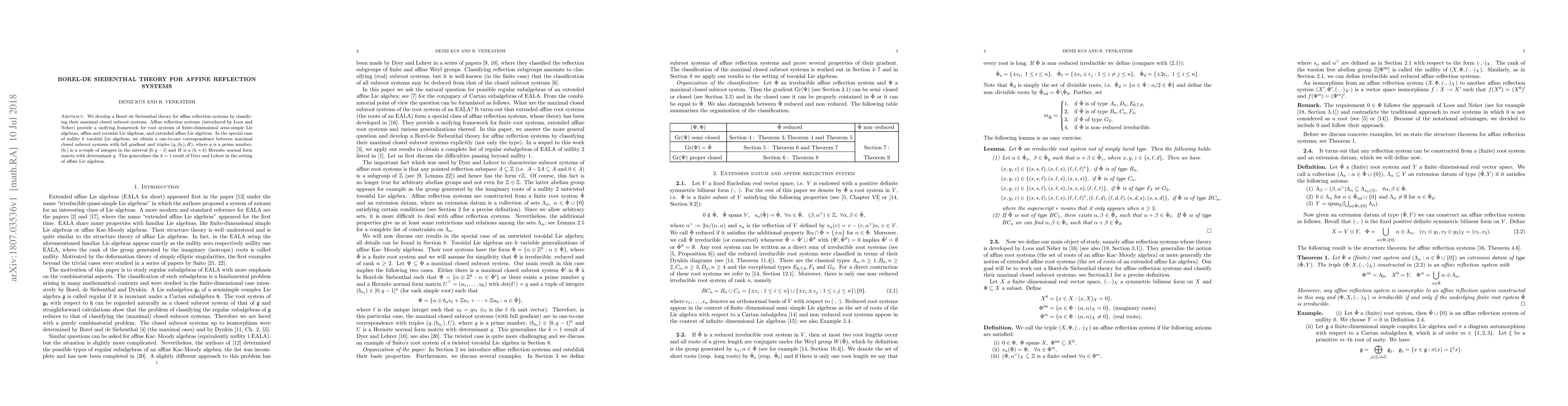 Thumbnail for Borel-de Siebenthal theory for affine reflection systems
