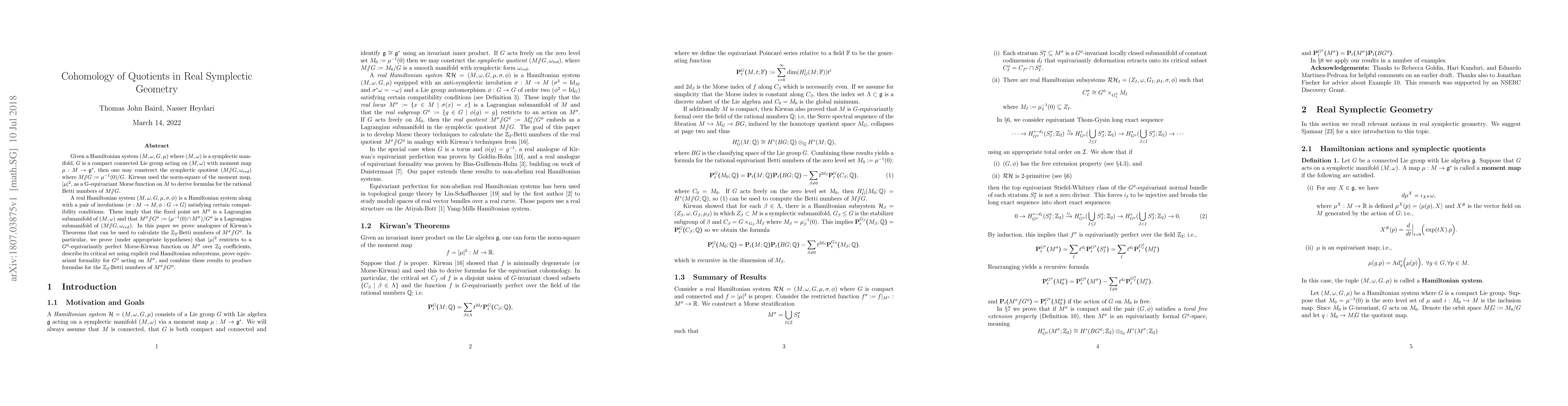 Thumbnail for Cohomology of Quotients in Real Symplectic Geometry