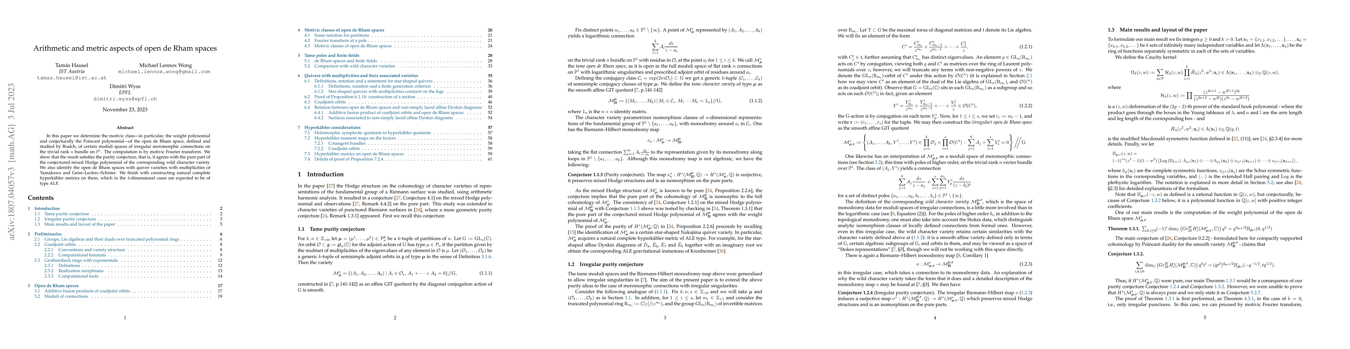 Thumbnail for Arithmetic and metric aspects of open de Rham spaces