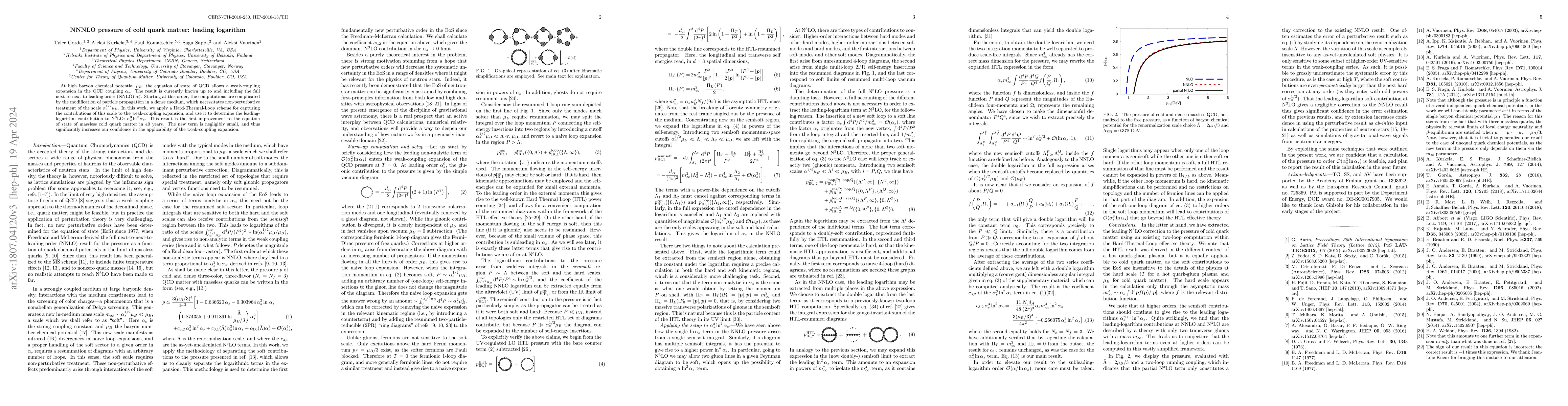 Thumbnail for NNNLO pressure of cold quark matter: leading logarithm