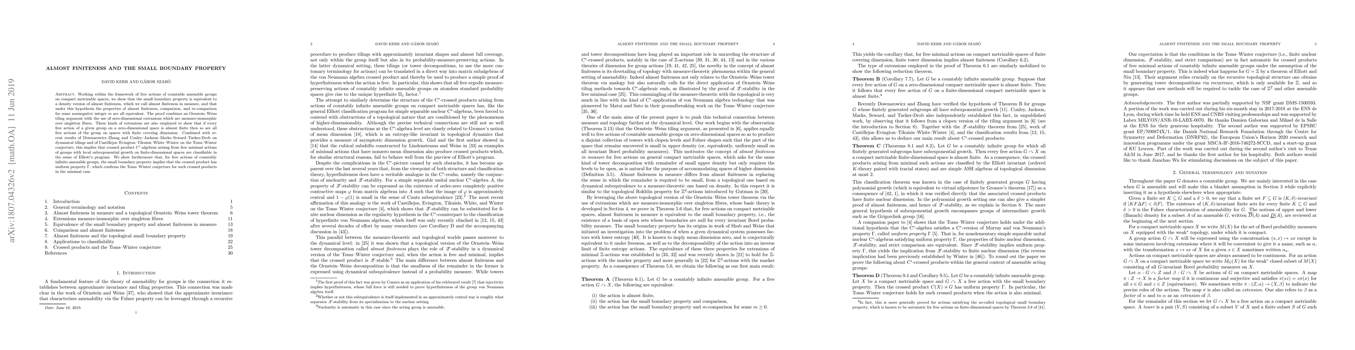Thumbnail for Almost finiteness and the small boundary property