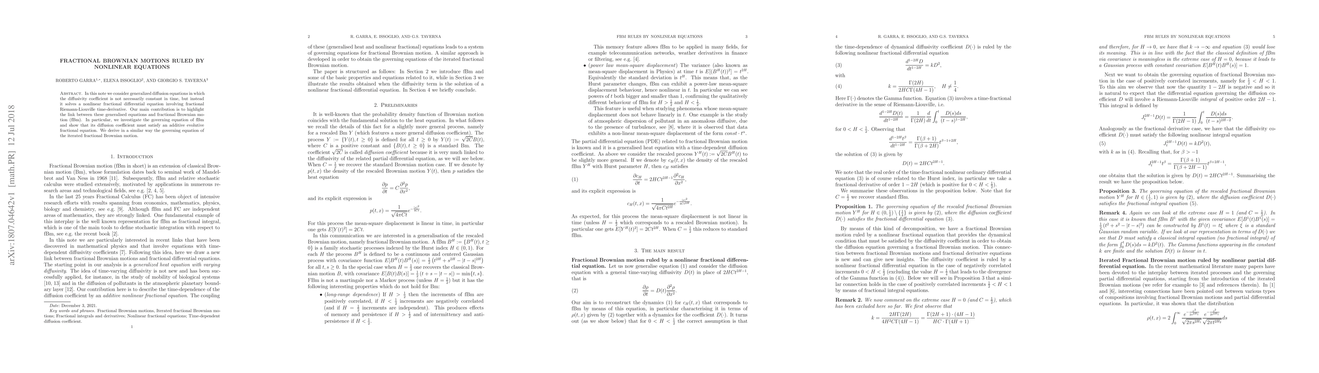 Thumbnail for Fractional Brownian motions ruled by nonlinear equations