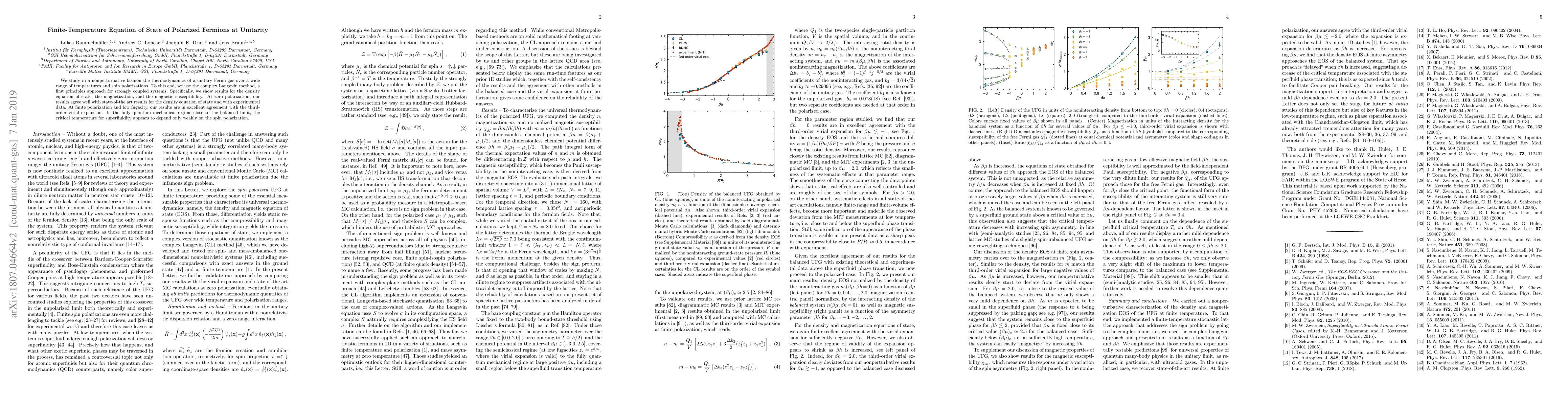 Thumbnail for Finite-temperature equation of state of polarized fermions at unitarity