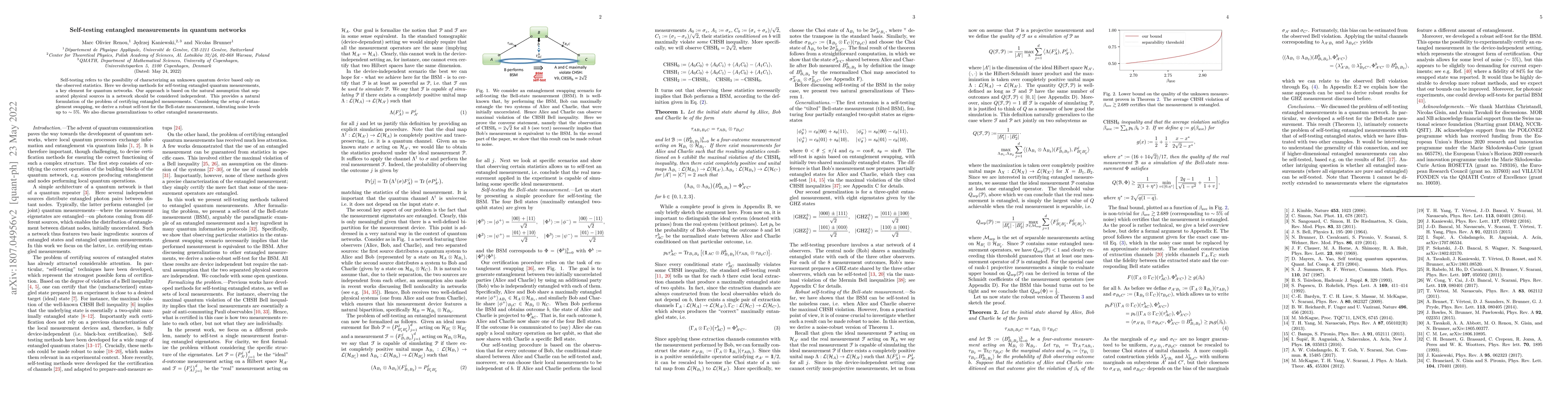 Thumbnail for Self-testing entangled measurements in quantum networks