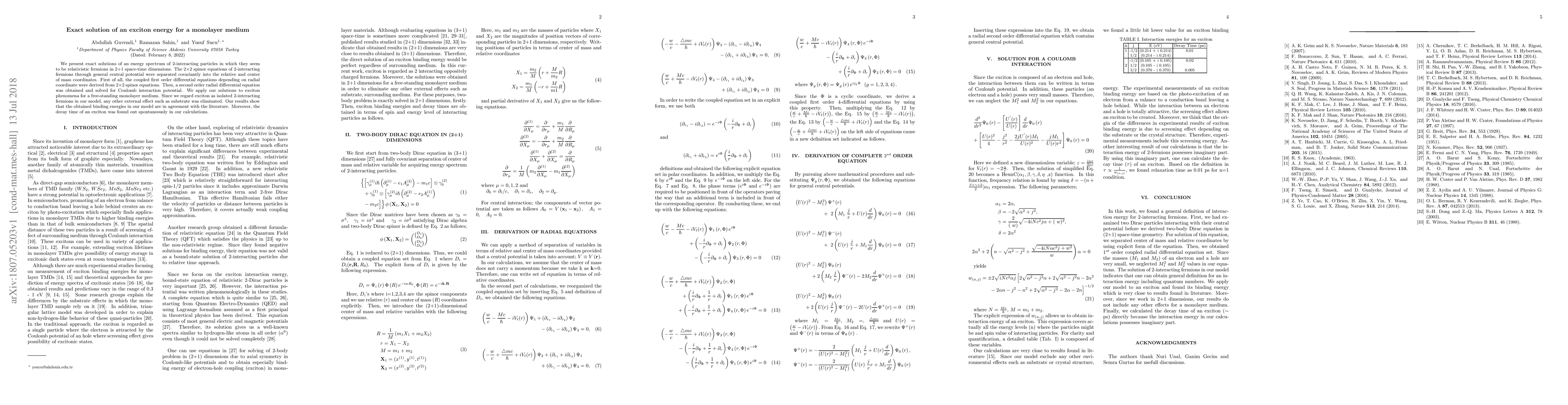 Thumbnail for Exact solution of an exciton energy for a monolayer medium
