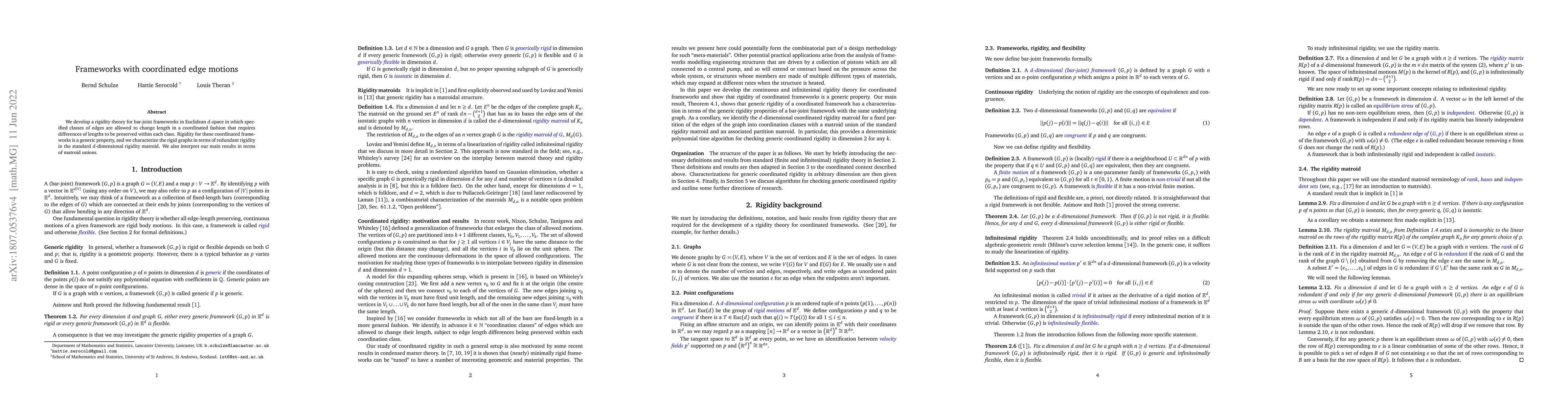 Thumbnail for Frameworks with coordinated edge motions