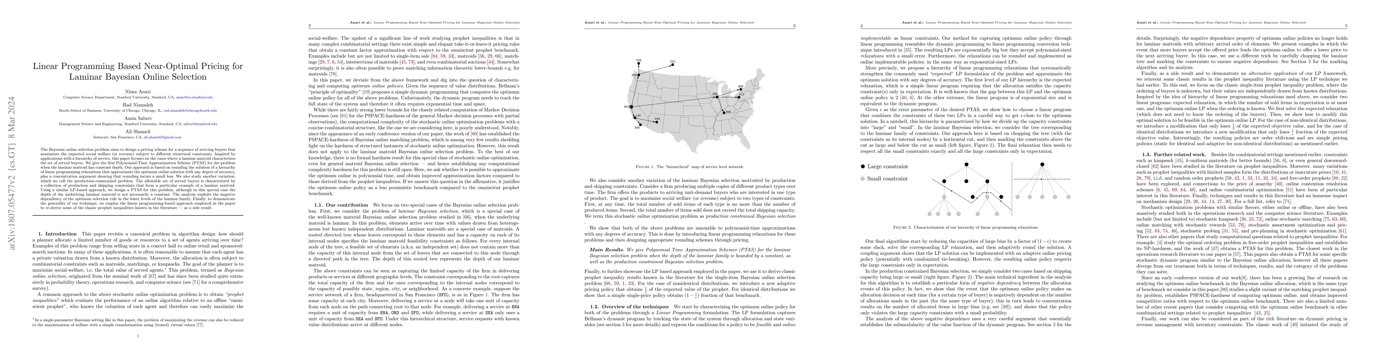Thumbnail for Linear Programming Based Near-Optimal Pricing for Laminar Bayesian
  Online Selection