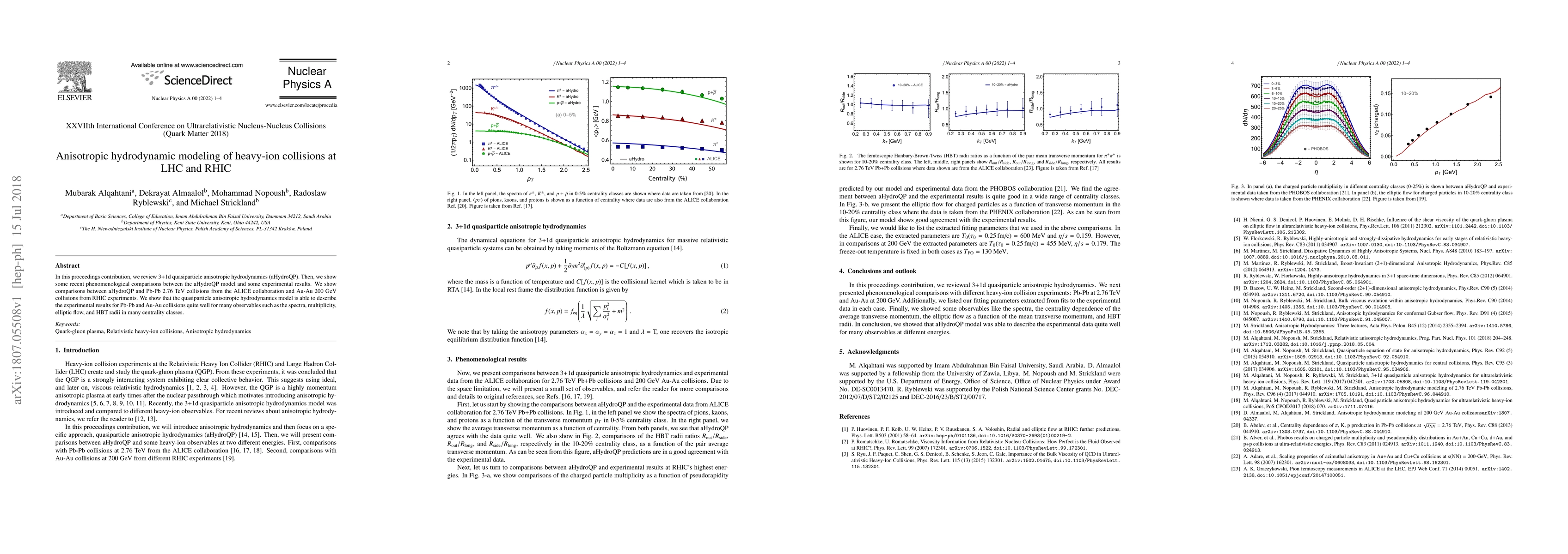 Thumbnail for Anisotropic hydrodynamic modeling of heavy-ion collisions at LHC and
  RHIC